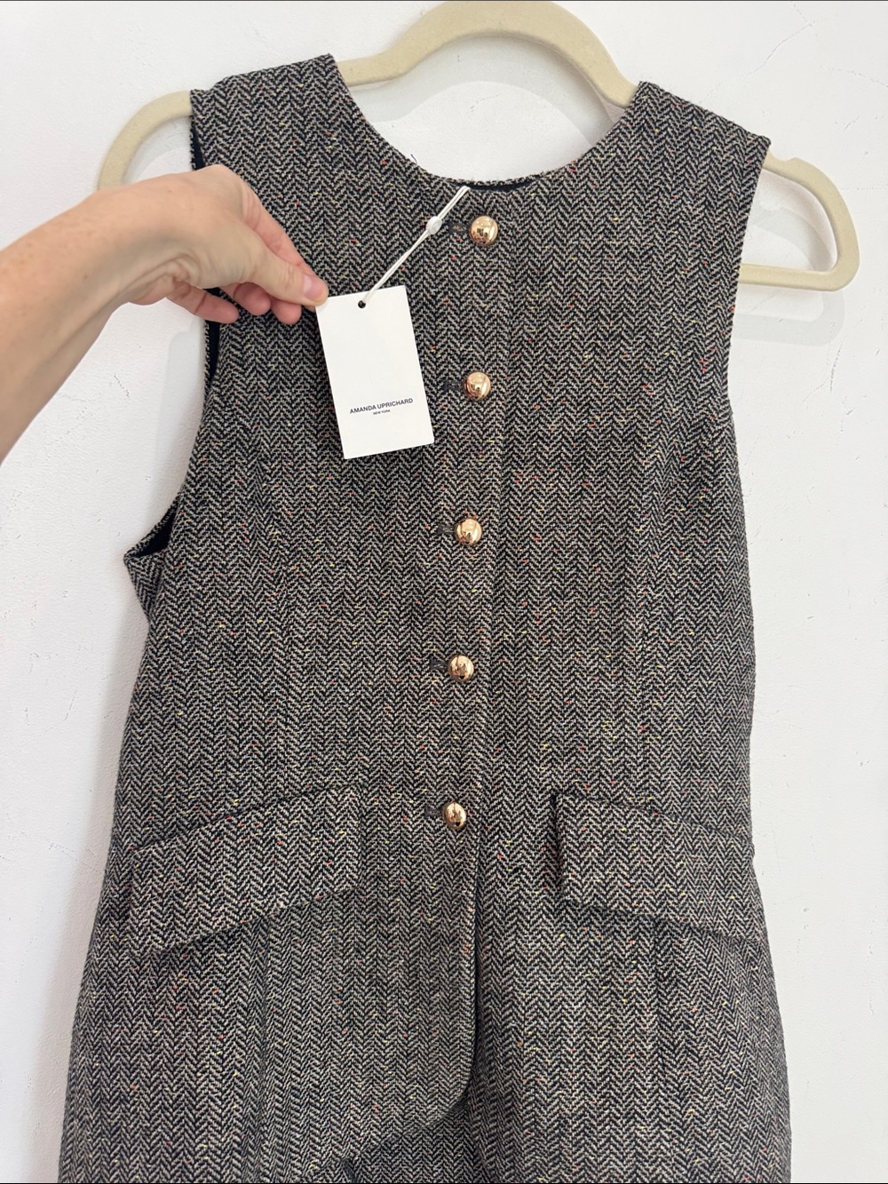 NWT Amanda Uprichard Serena Romper in Black Multi tweed - Picture 12 of 13